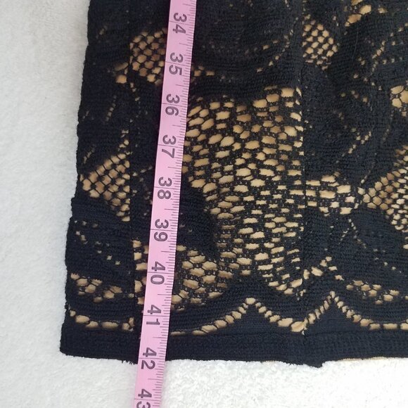 ICE ICEBERG IT 42/ US S Black Cocktail Sheath Dress Spaghetti Straps Lace knit - Picture 12 of 12